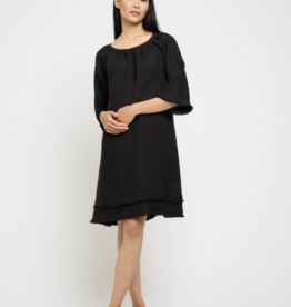 Pistache Pistache-T-4795  Layered Fringe Linen Robe SS25