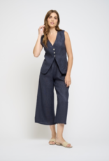 Pistache Pistache-R-1469 - Cropped Linen Pant SS25