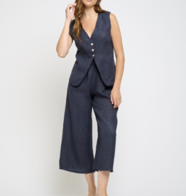 Pistache Pistache-R-1469 - Cropped Linen Pantalon SS25