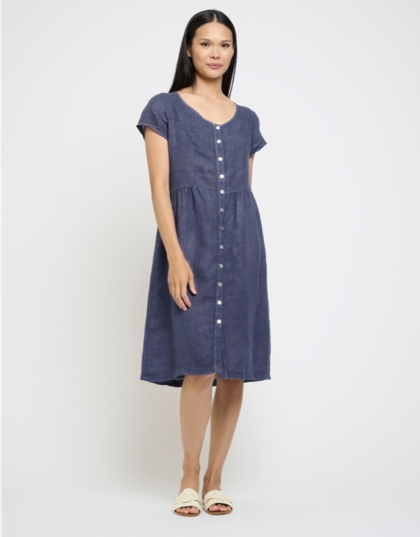 Pistache Pistache-R-0297 Short Sleeve Linen Robe SS25