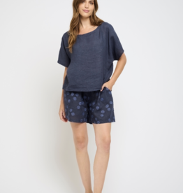 Pistache Pistache-P-0078 Loose Oversize Linen Top SS25