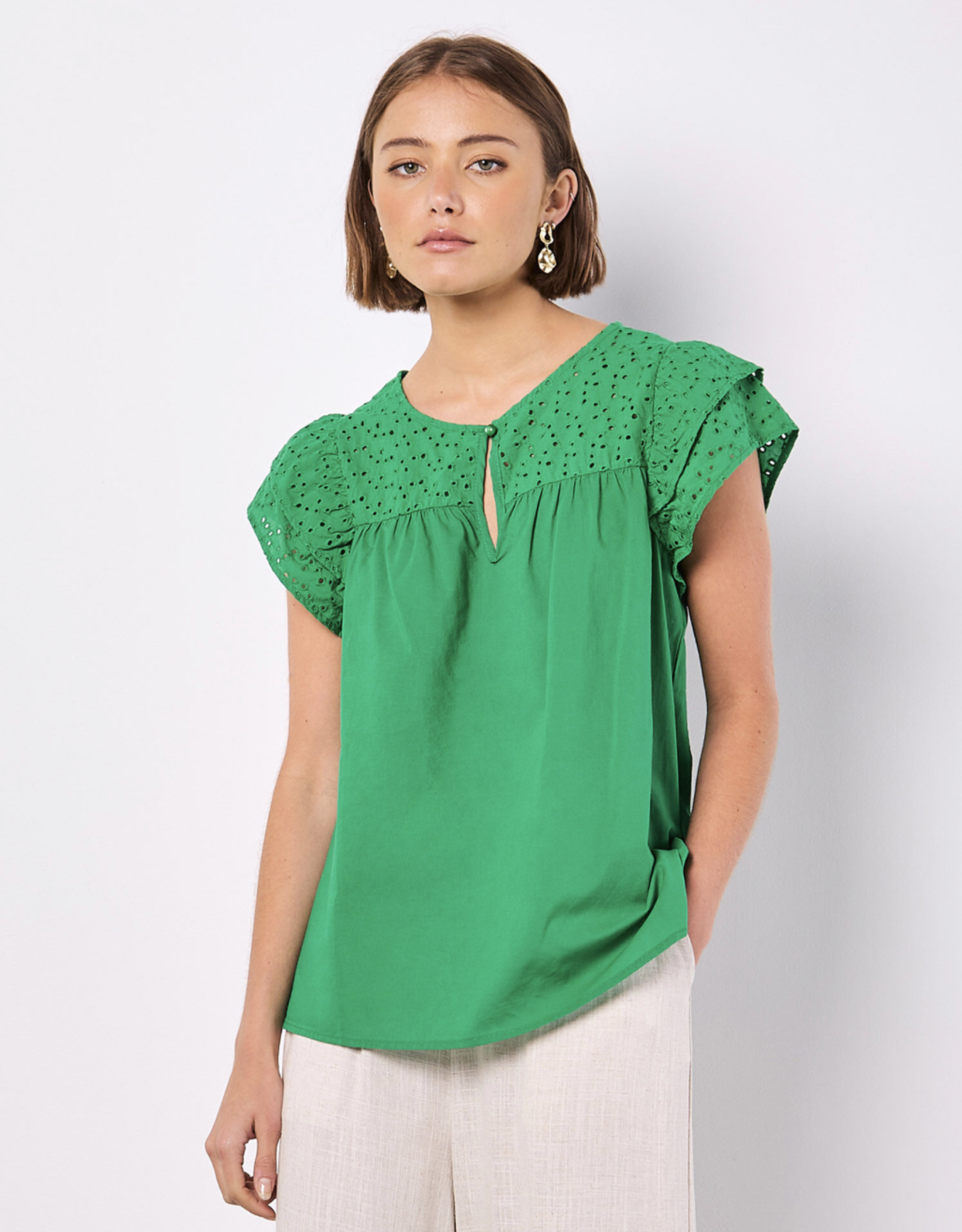 Apricot Apricot- 944220 Broderie yoke cotton Mix top SS25