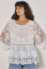 Apricot Apricot- 945104 Embroidered Mesh Oversized peplum top SS25