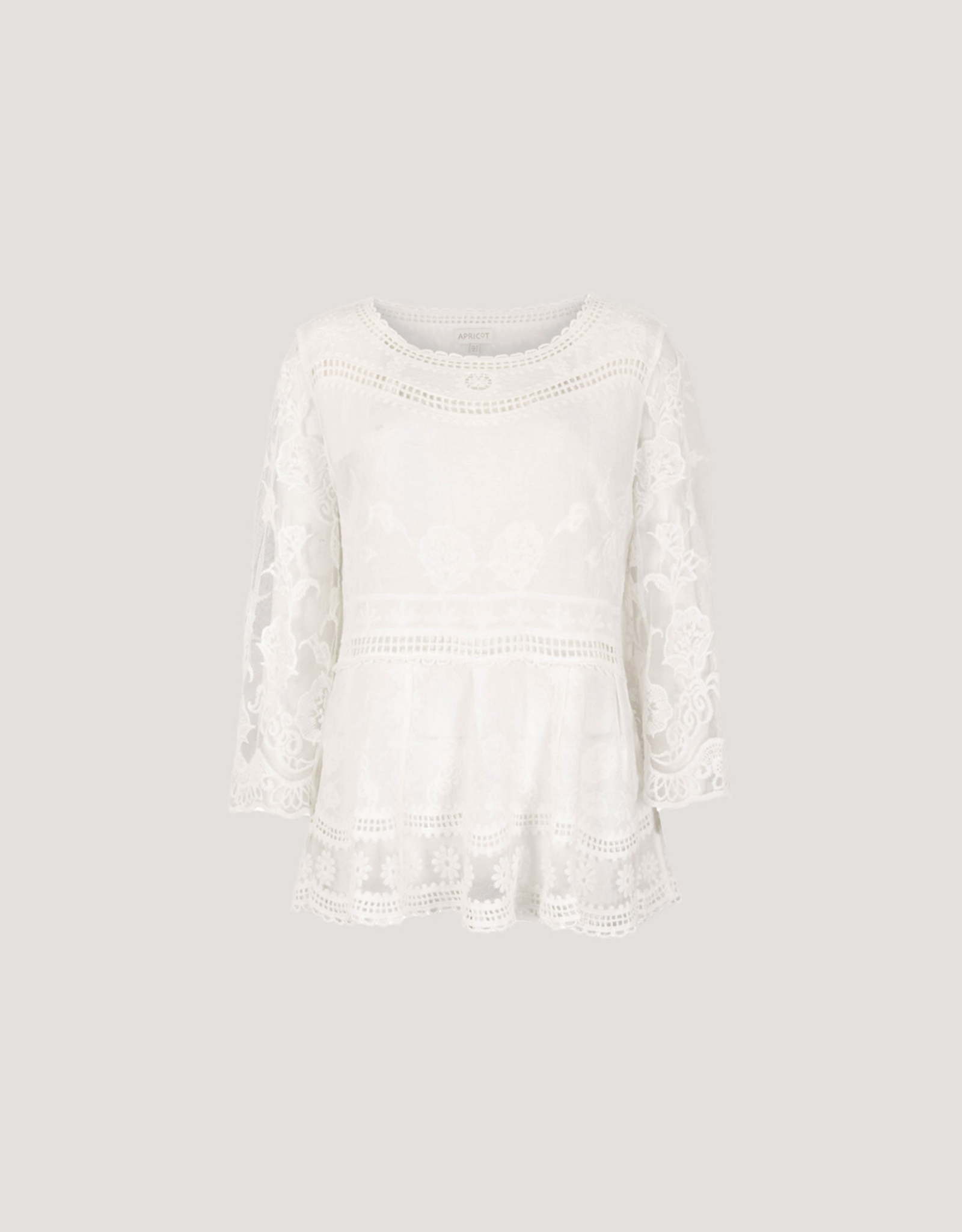 Apricot Apricot- 945104 Embroidered Mesh Oversized peplum top SS25