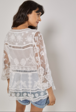 Apricot Apricot- 945104 Embroidered Mesh Oversized peplum top SS25