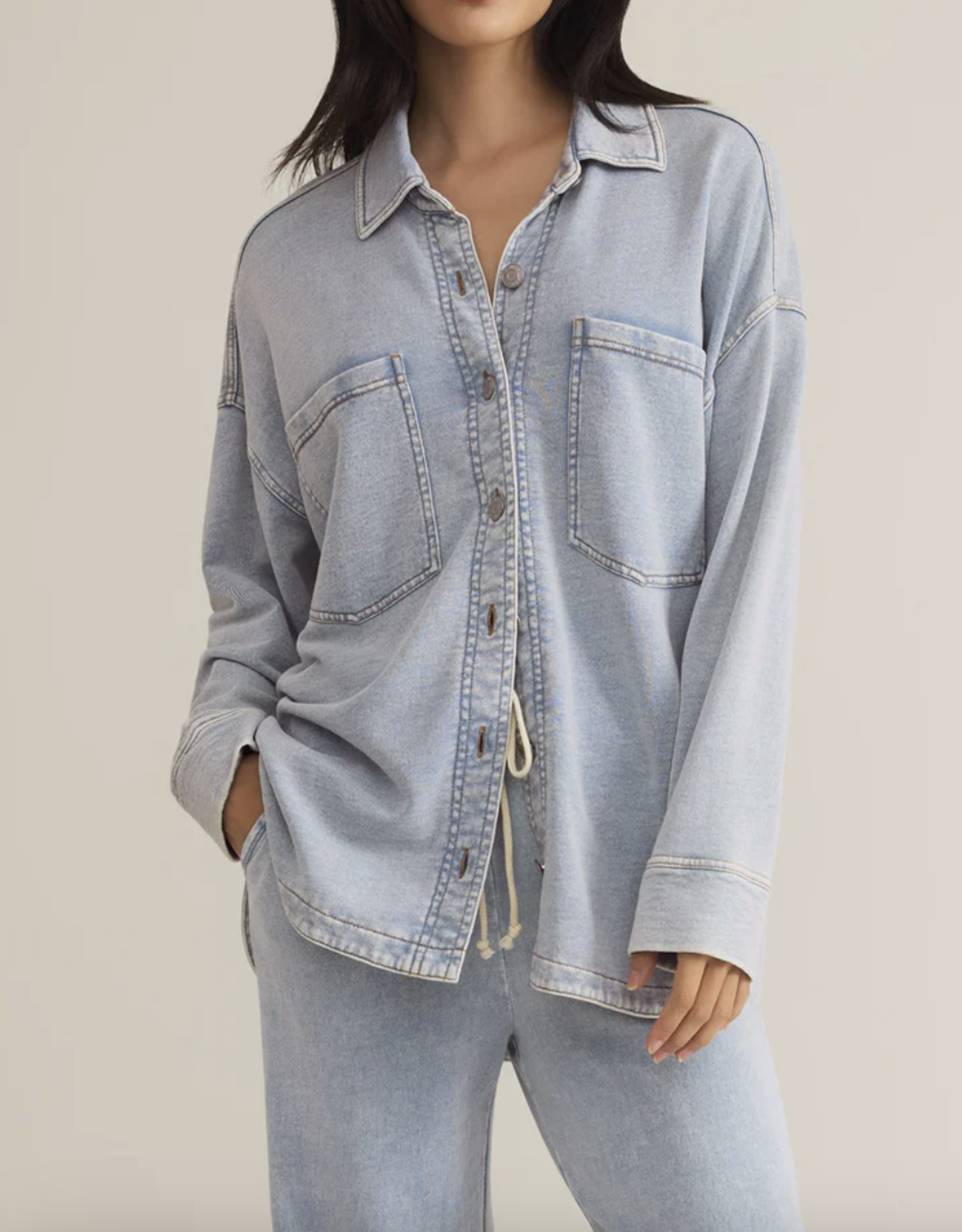 Z Supply Z Supply- Zj231161 All day Knit denim Jacket SS25