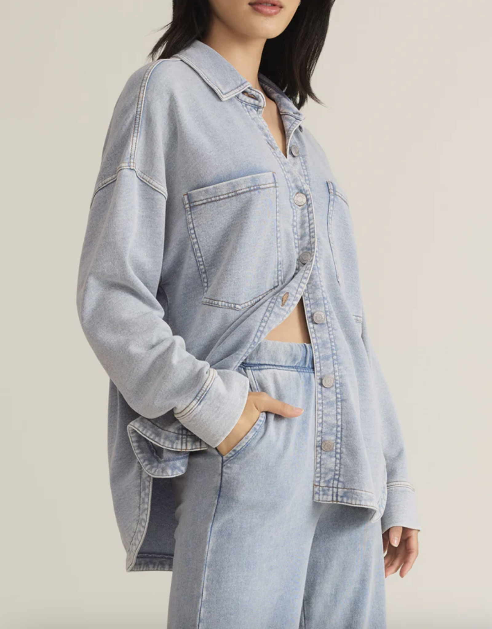 Z Supply Z Supply- Zj231161 All day Knit denim Jacket SS25