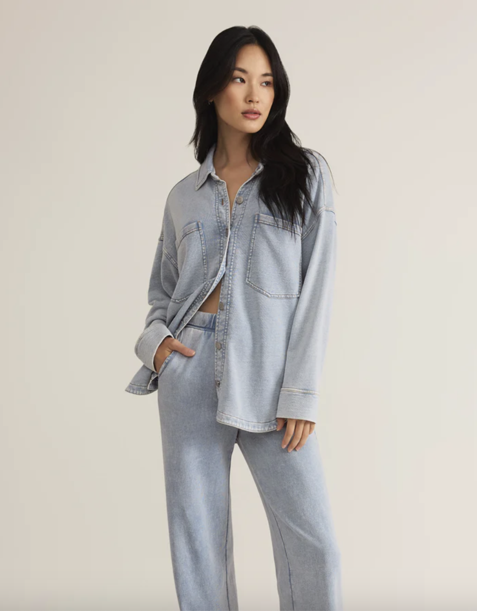 Z Supply Z Supply- Zj231161 All day Knit denim Jacket SS25