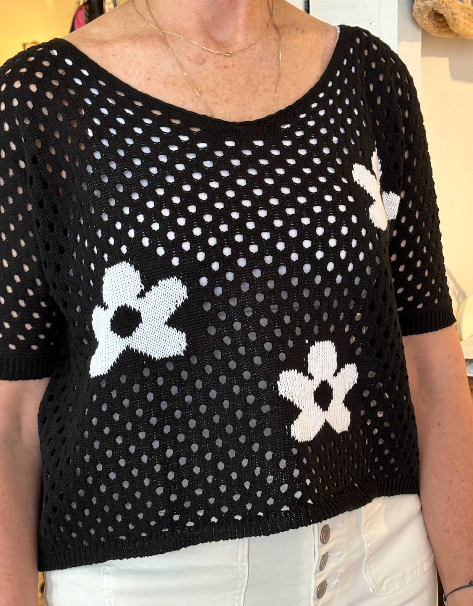 Pistache Pistache-M-8085  Mesh daisy Chandail SS25