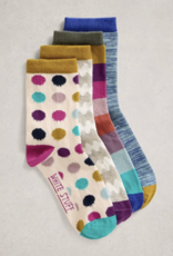 White Stuff White Stuff- 444101 4PK Hatch Ankles Socks FW25 White Stuff White Stuff- 444101 4PK Hatch Ankles Socks FW25