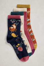 White Stuff White Stuff- 444104 4PK Woodland Ankle Socks FW25 White Stuff White Stuff- 444104 4PK Woodland Ankle Socks FW25