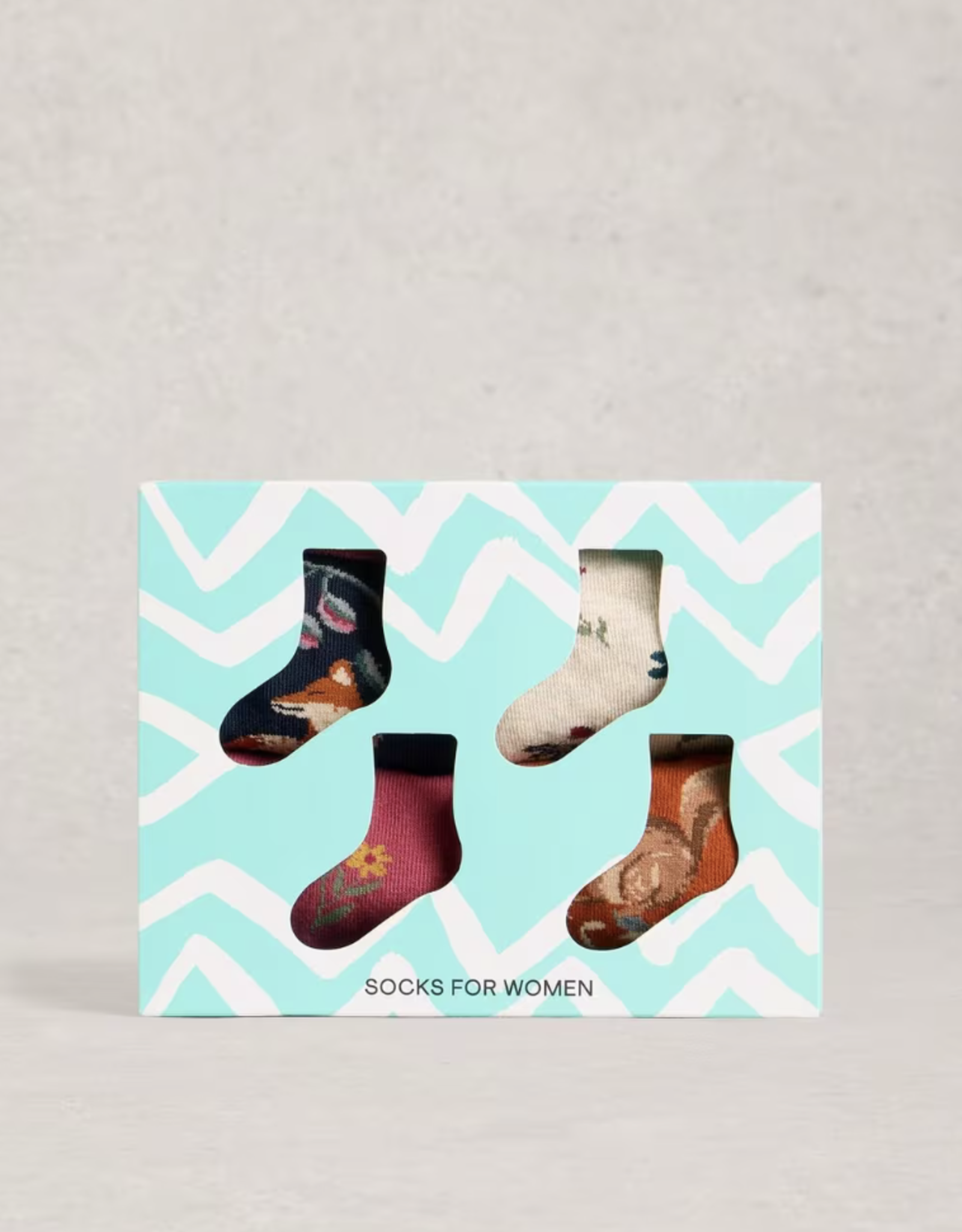 White Stuff White Stuff- 444104 4PK Woodland bas chevilles FW25