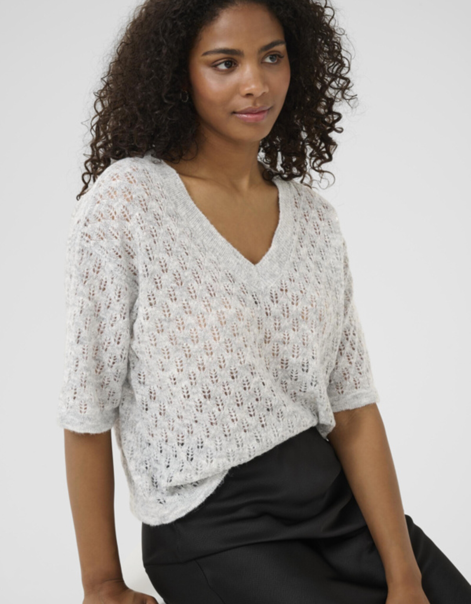 Kaffé Kaffe - KAlourine V-Neck Pullover FW25 (2 clrs)