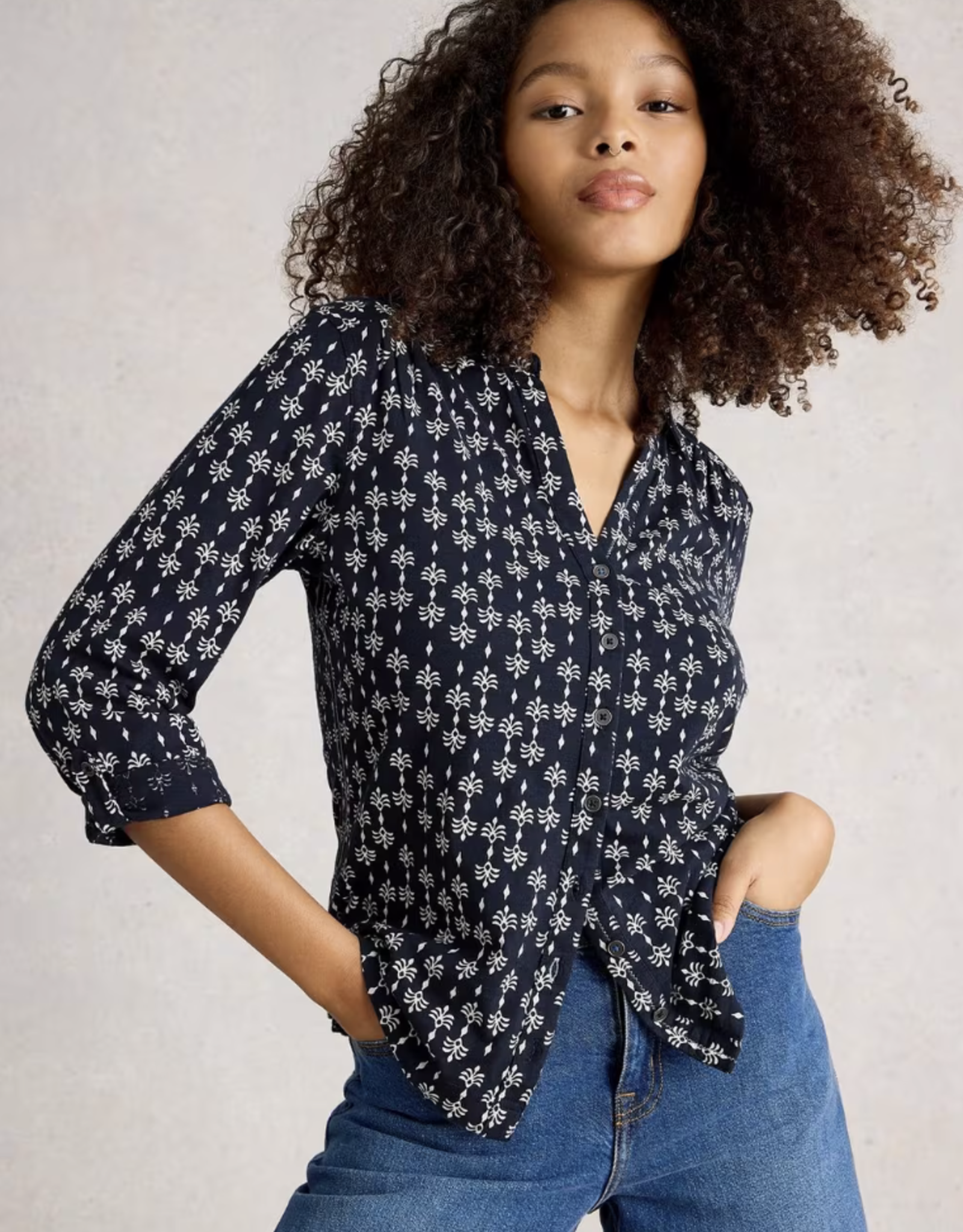 White Stuff White Stuff- 444331 Annie Jersey chemise FW25