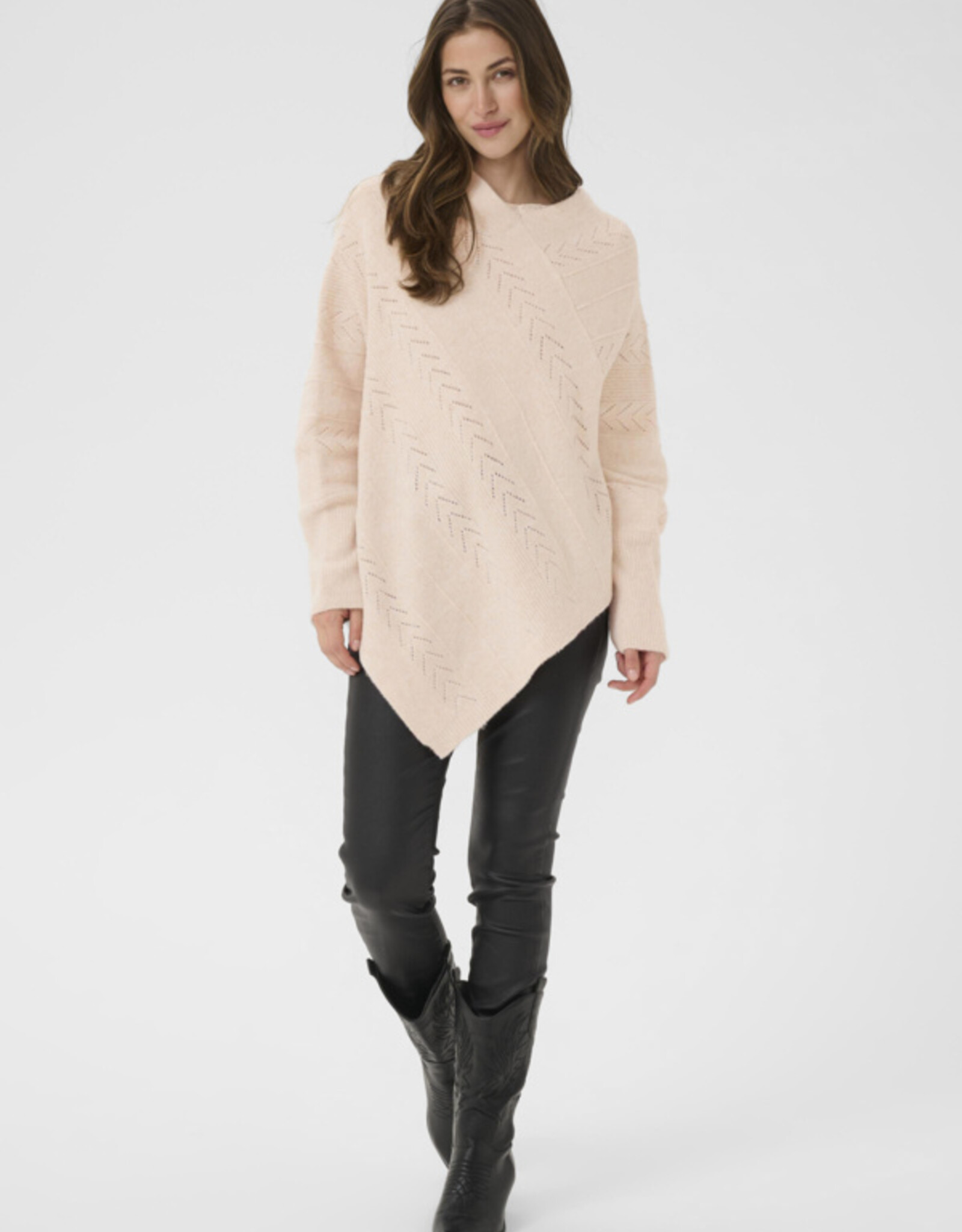 Cream Cream - CRHoliday Knit Poncho FW25