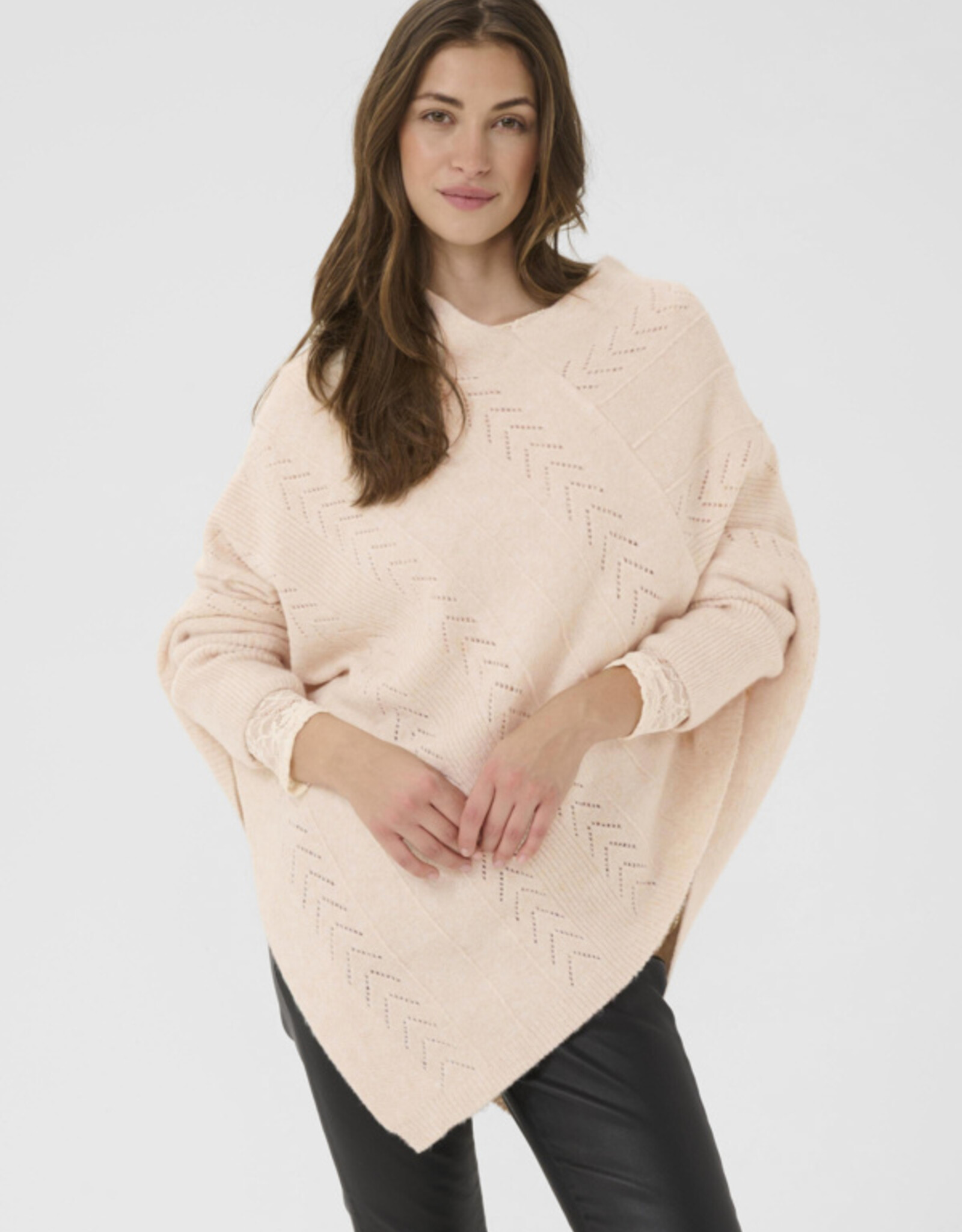 Cream Cream - CRHoliday Knit Poncho FW25