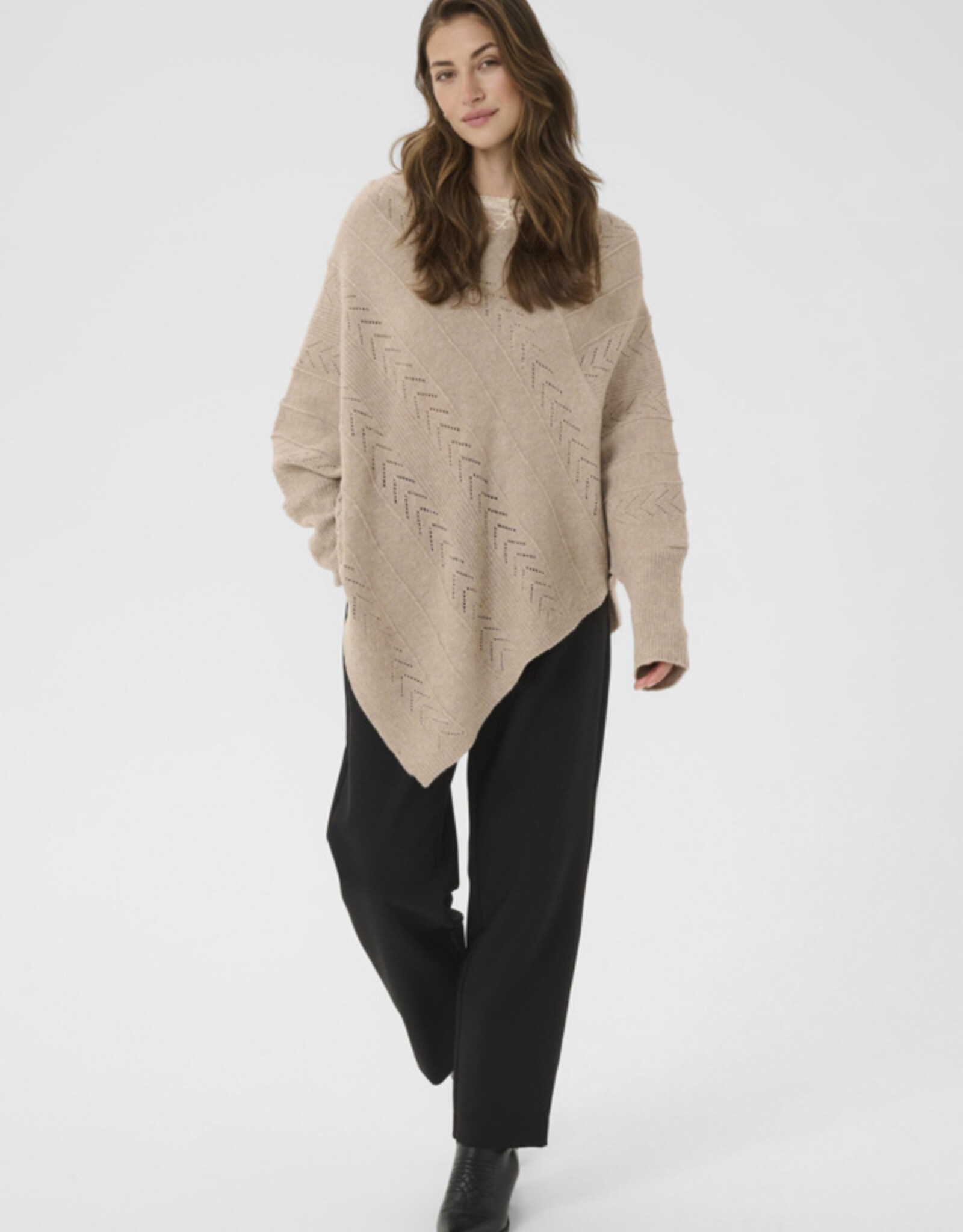 Cream Cream - CRHoliday Knit Poncho FW25
