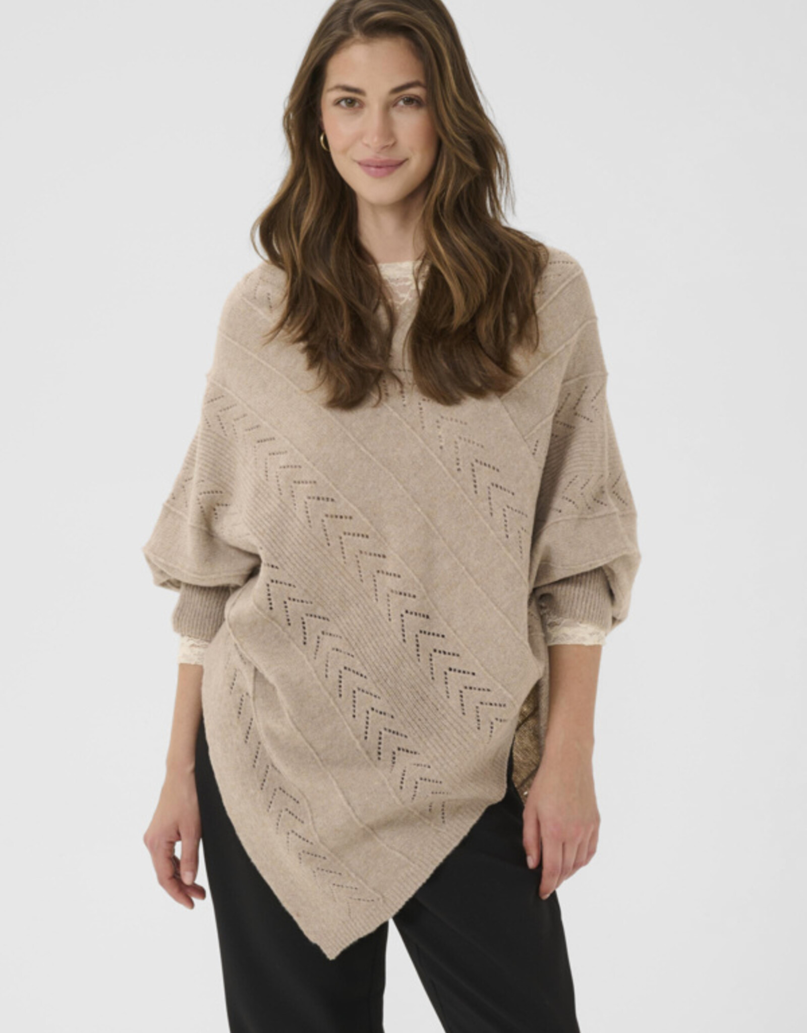 Cream Cream - CRHoliday Knit Poncho FW25
