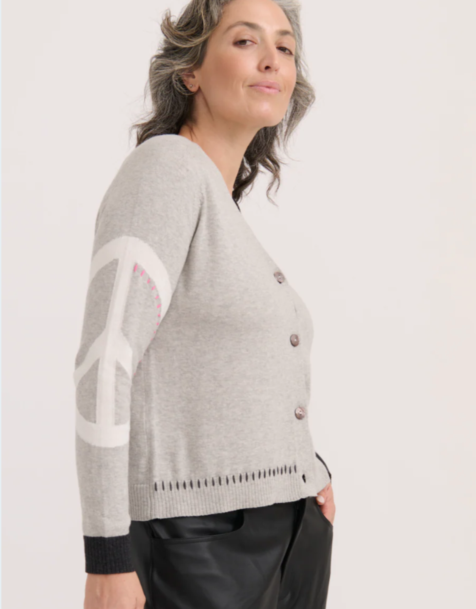 ZAKET & PLOVER Zaket & Plover - ZP7538U Peace Please Cardi FW25