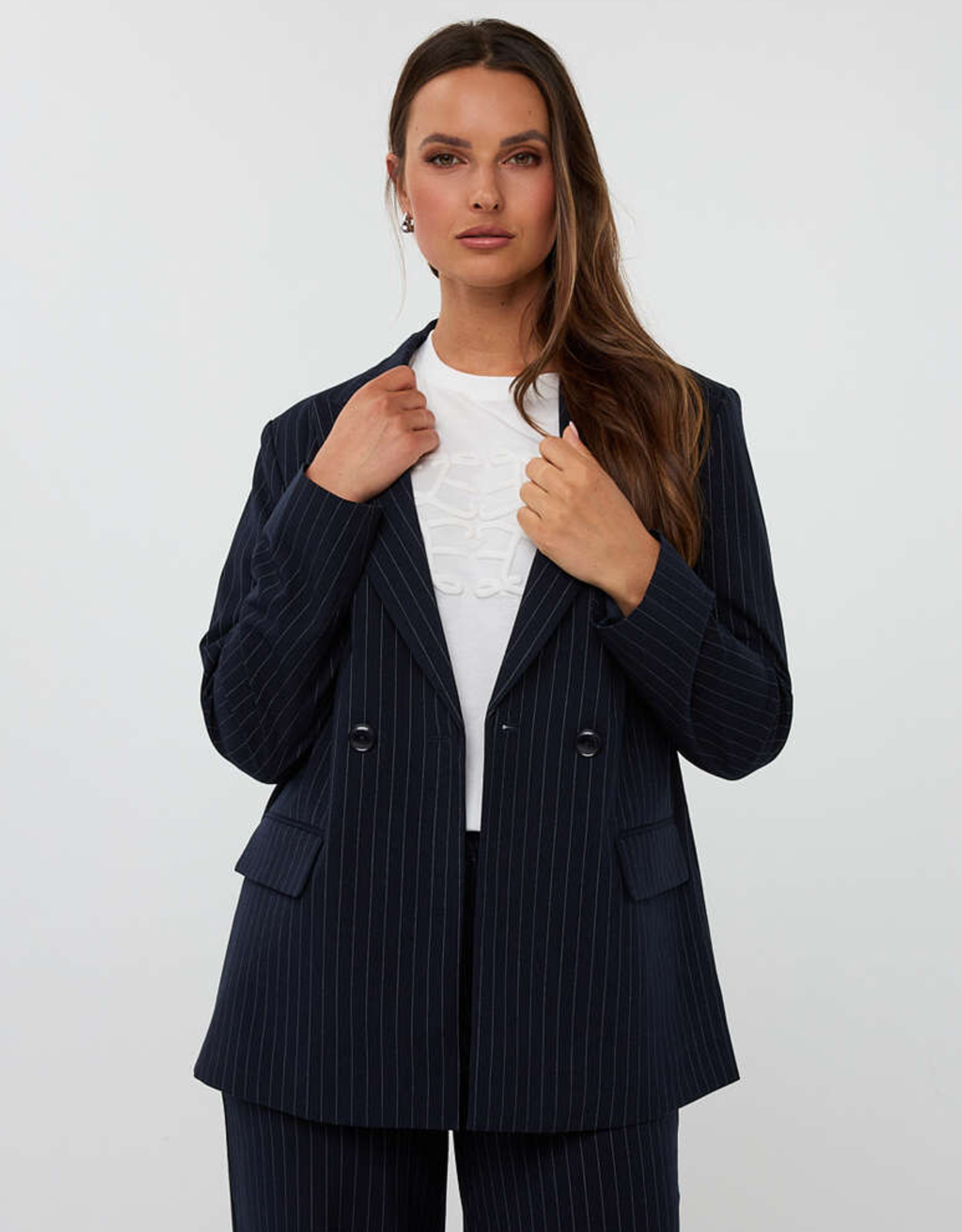 Esqualo Esqualo - F2510549 Blazer Double Breasted Pinstripe FW25