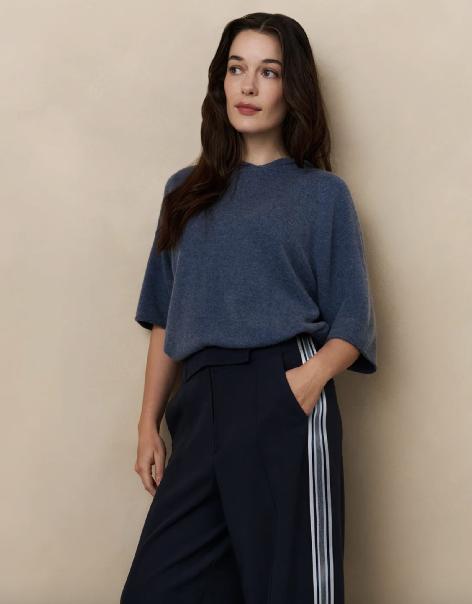 Yaya Yaya - 01000486 Short Sleeve Knitted Hoody FW25