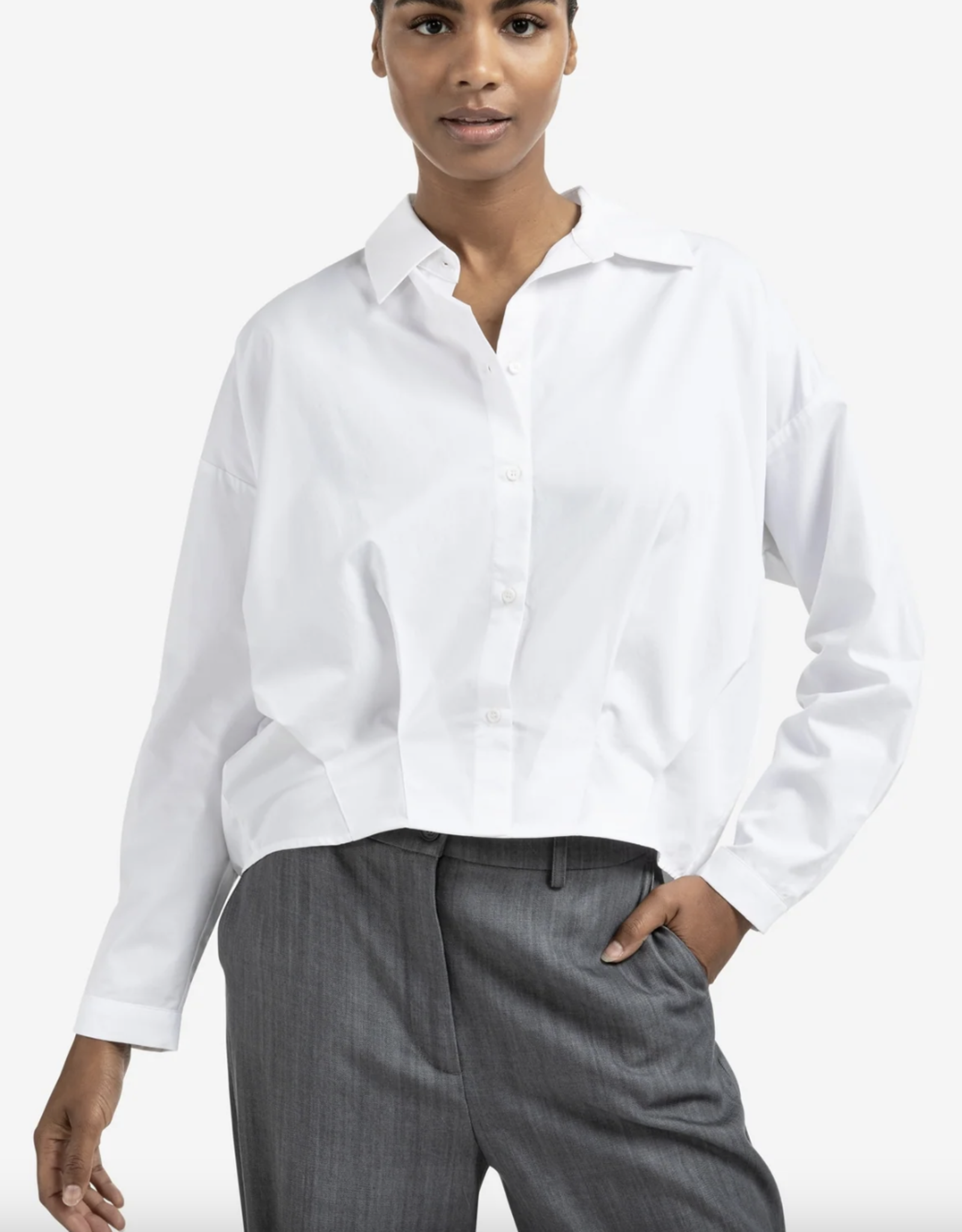 Yaya Yaya - 01201167 Poplin Blouse avec plis FW25