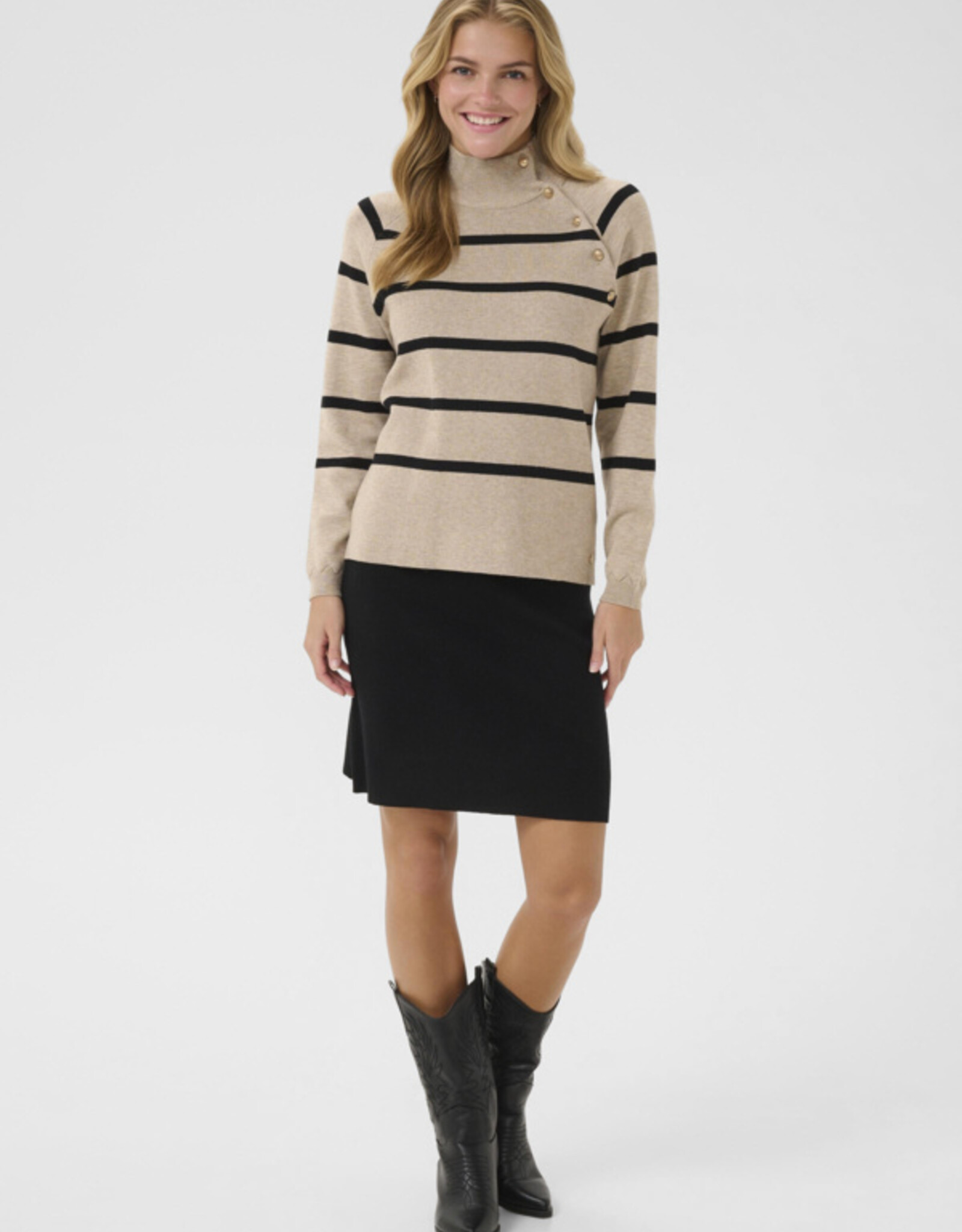 Cream Cream - CRDela Button Pullover FW25