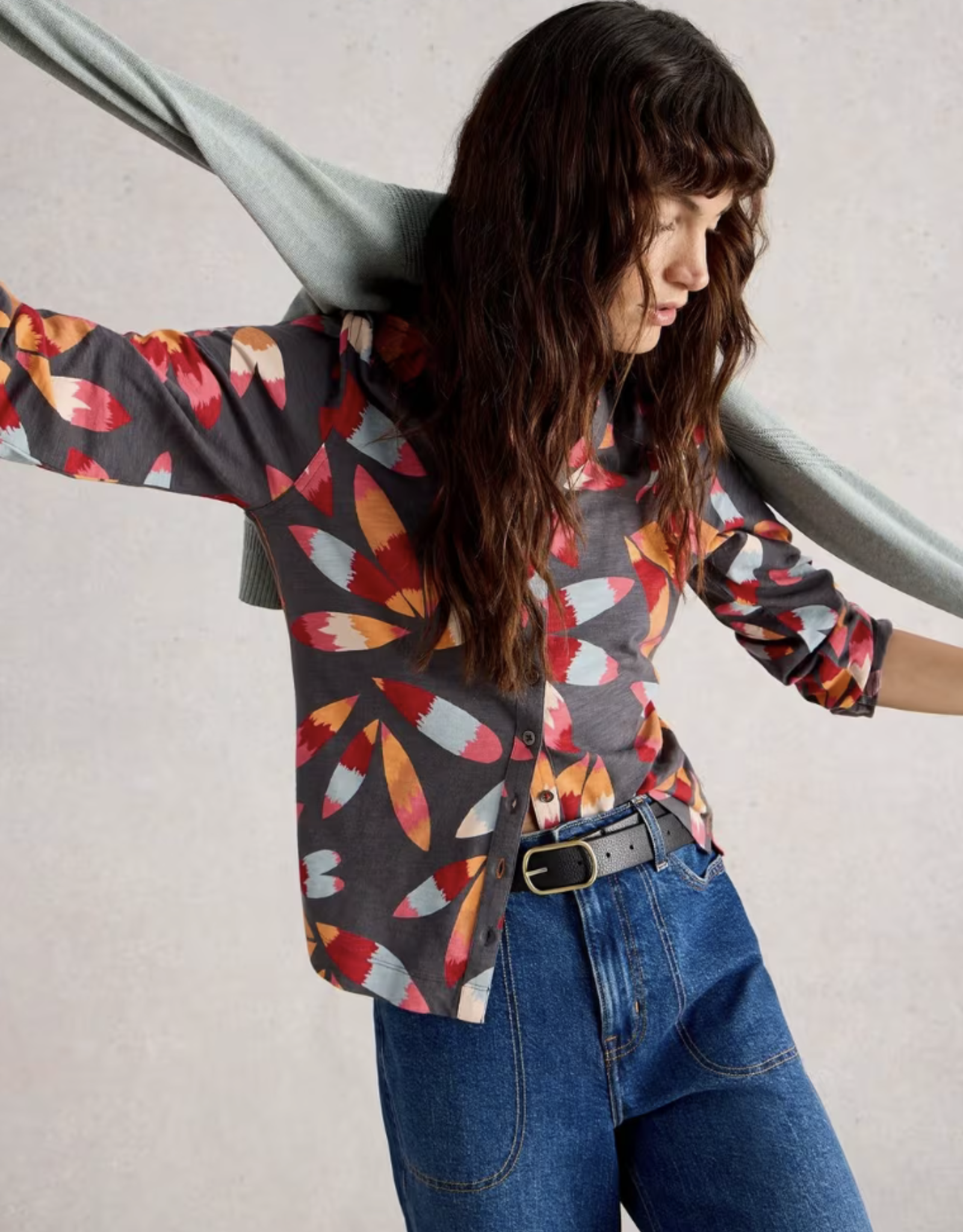 White Stuff White Stuff- 444331 Annie Jersey chemise FW25