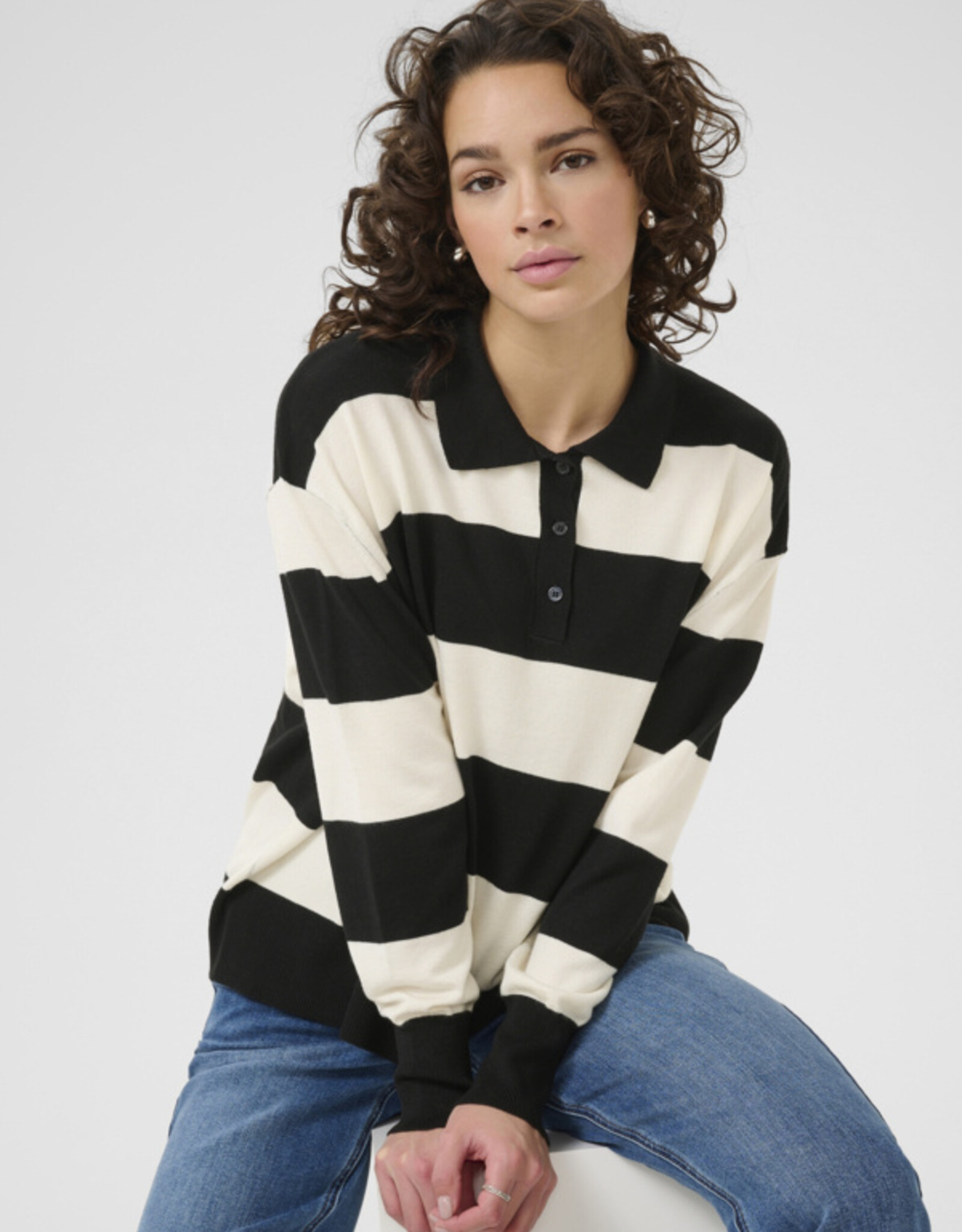 Kaffé Kaffe - KAlizza Striped Polo Pullover FW25