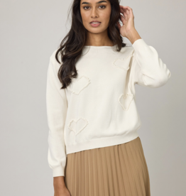 Pistache Pistache - M-90562 Heart Fringe Sweater FW25