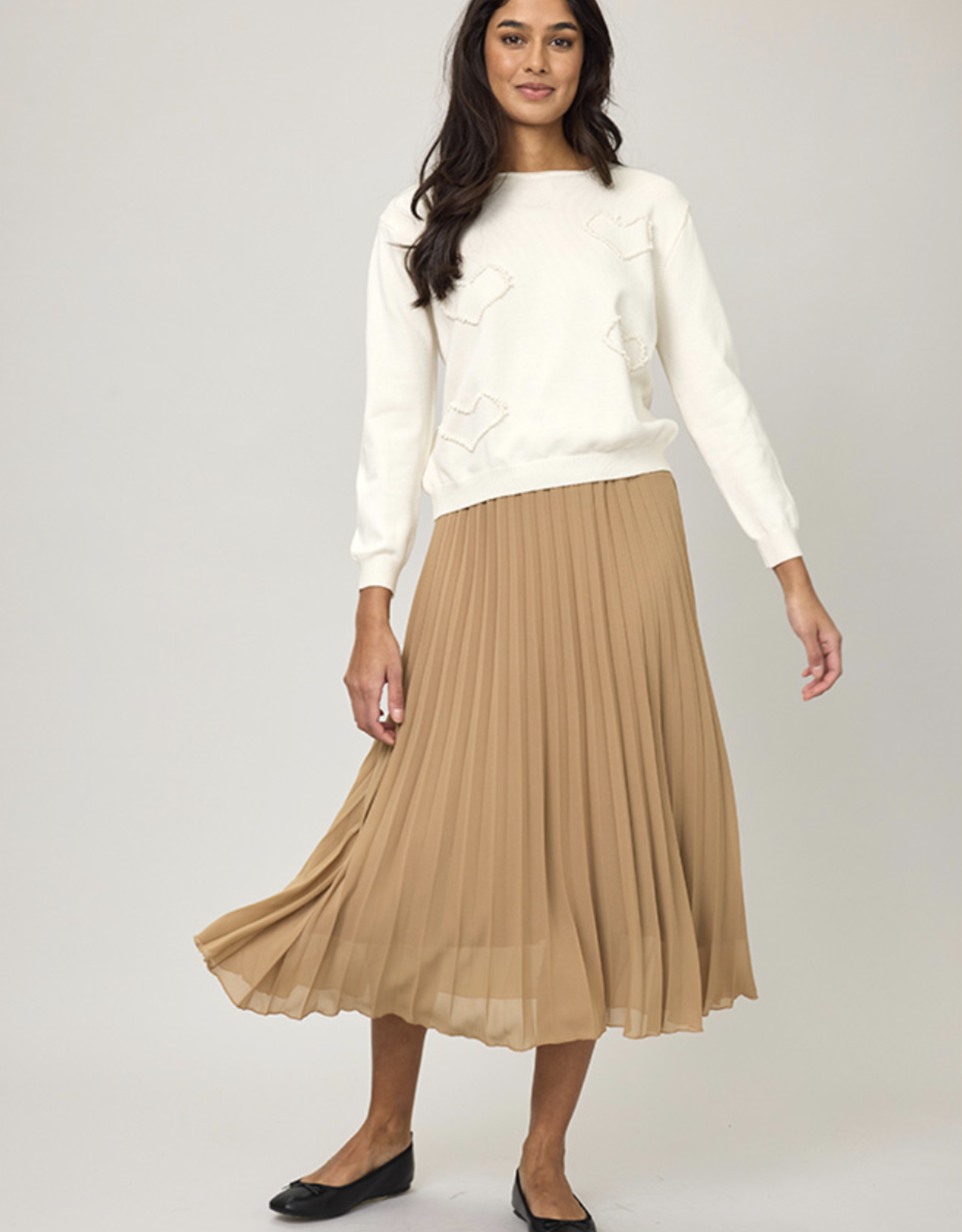 Pistache Pistache - M-90562 Heart Fringe Sweater FW25