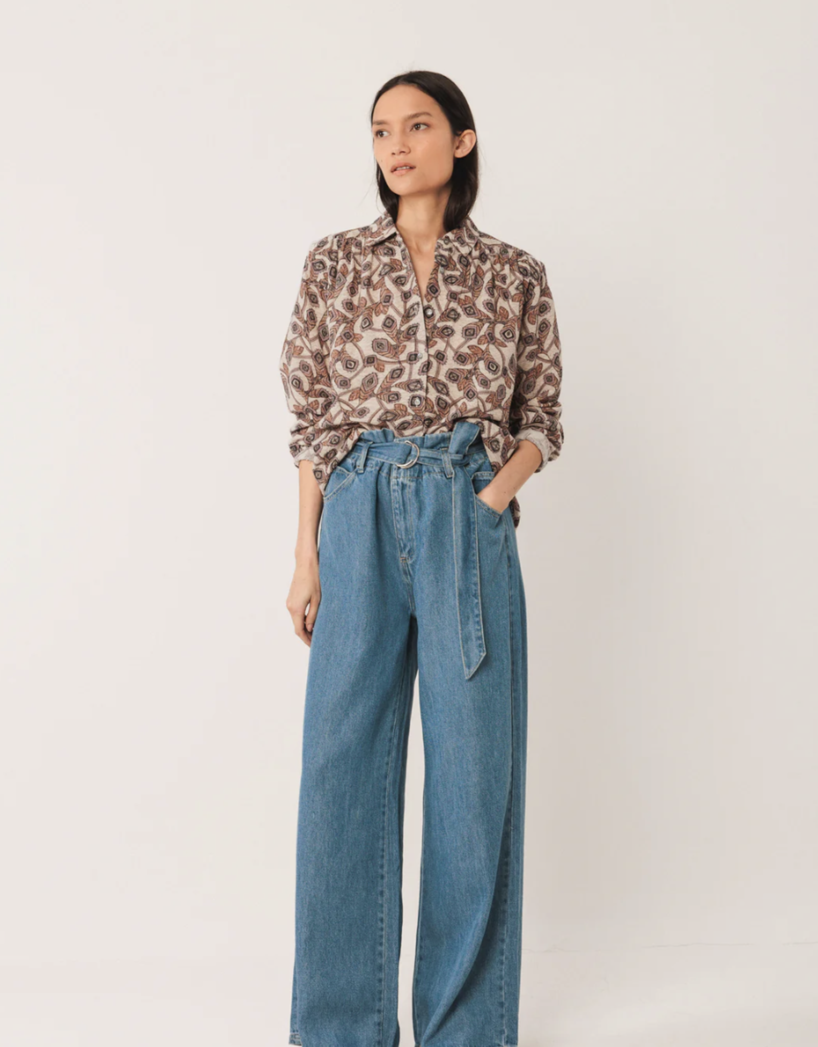 Indi & Cold Indi & Cold - VI25AD201 Crepe Cotton Blouse FW25