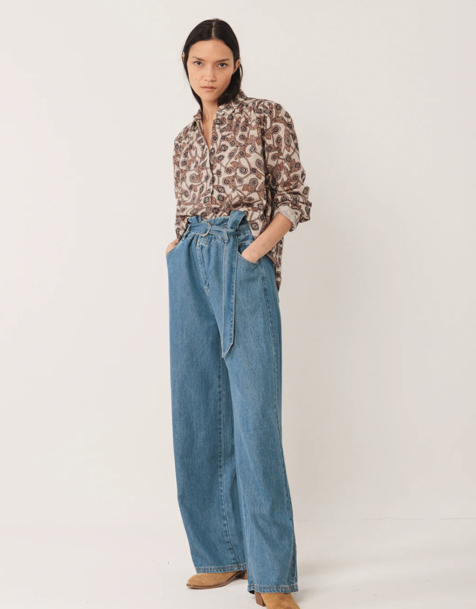 Indi & Cold Indi & Cold - VI25AD201 Crepe Cotton Blouse FW25