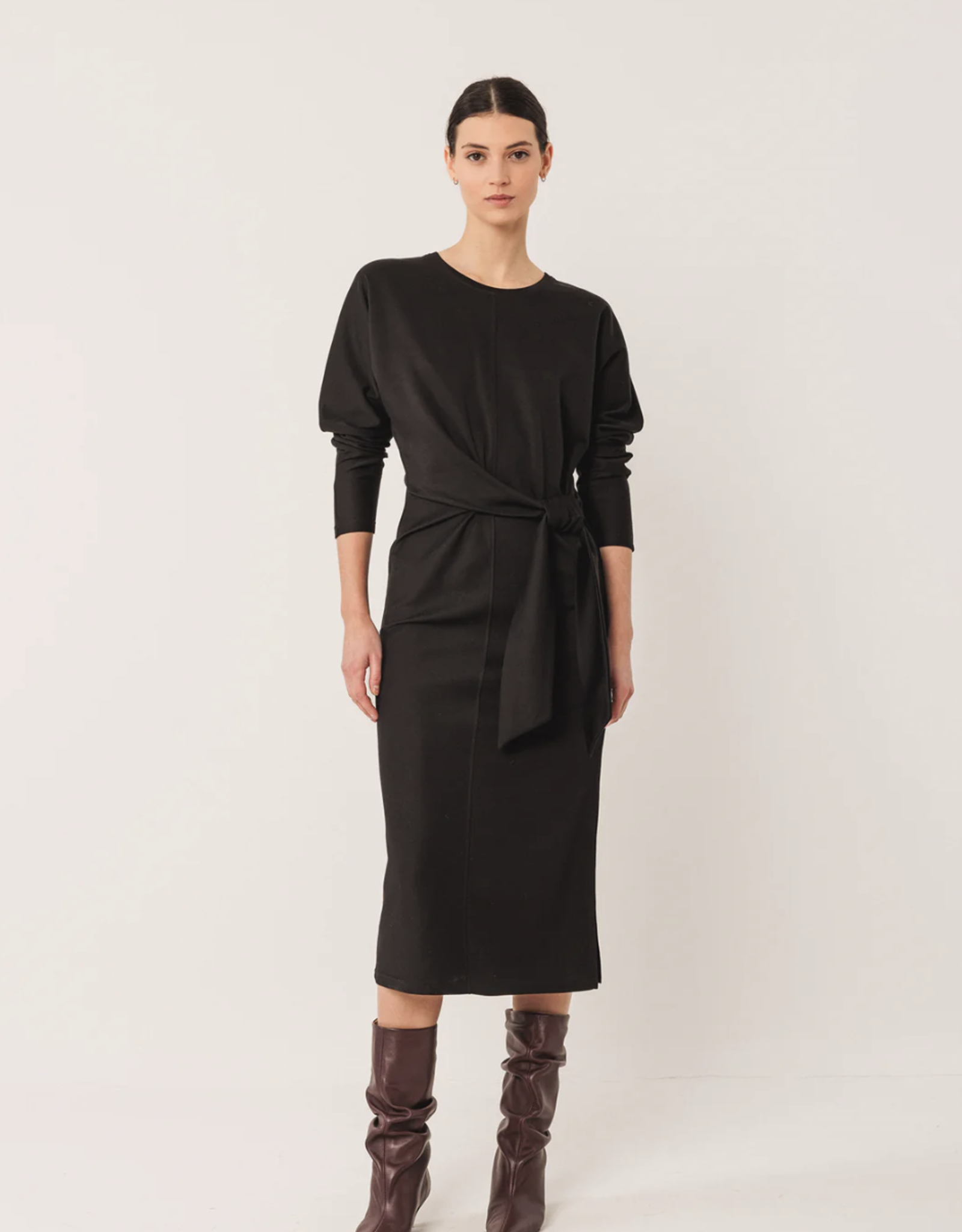 Indi & Cold Indi & Cold - VI25NM362 Knotted Knit Dress FW25