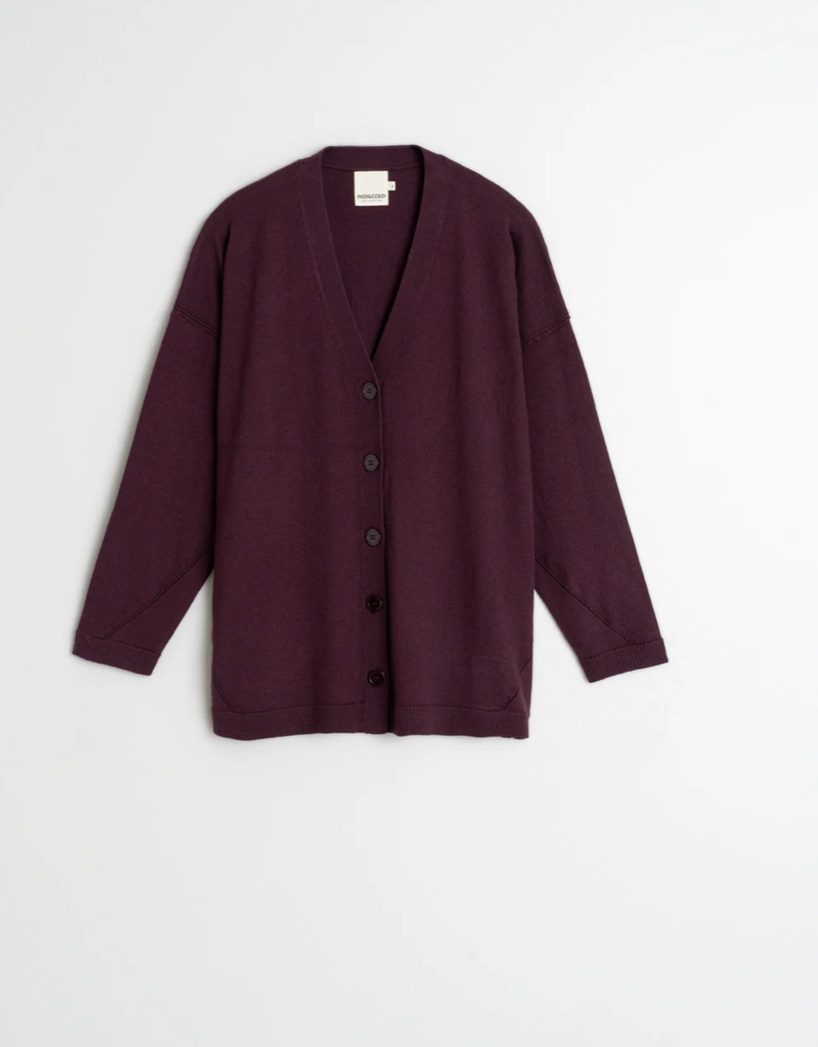 Indi & Cold Indi & Cold - VI25RD480  V-Neck Cardigan FW25