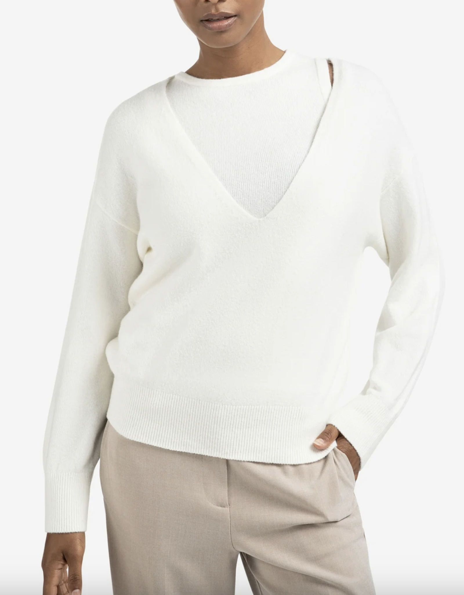 Yaya Yaya - 01000381 Chandail doux en tricot avec haut assorti FW25