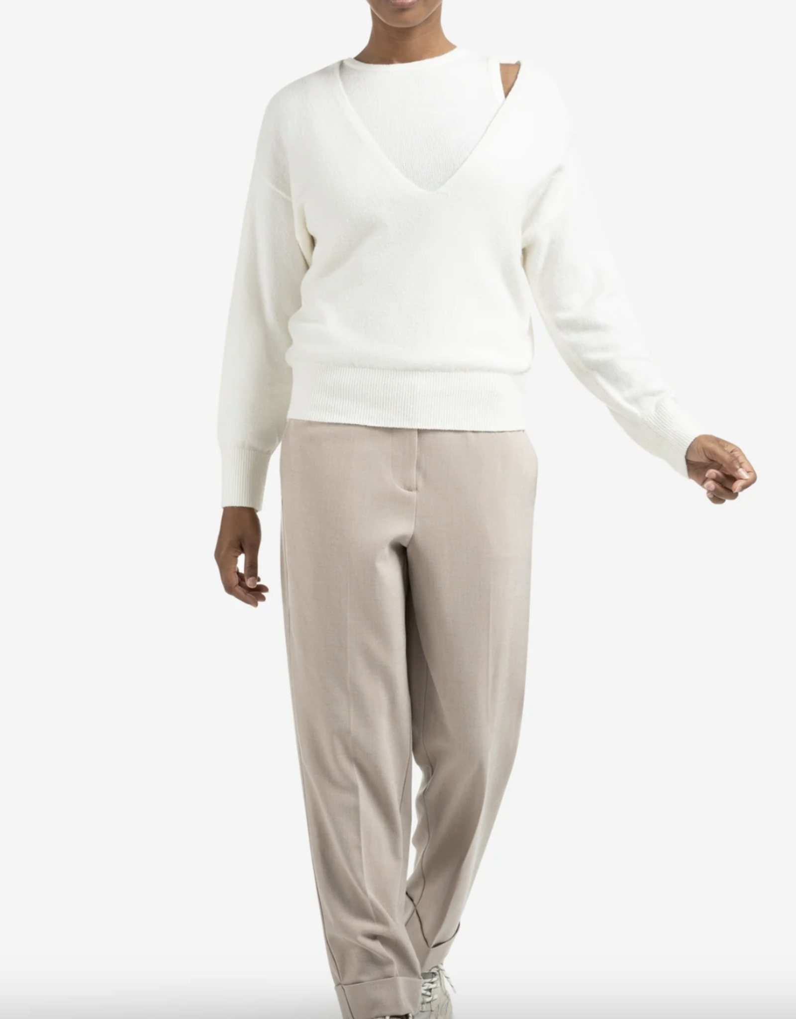 Yaya Yaya - 01000381 Chandail doux en tricot avec haut assorti FW25