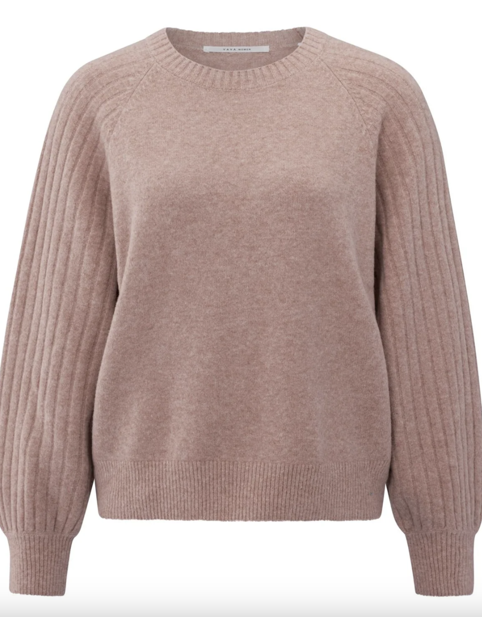 Yaya Yaya - 01000410 Rib Mixed Sweater Long Sleeve FW25