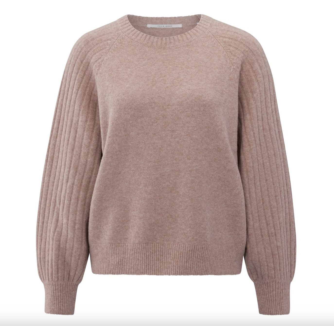 Yaya Yaya - 01000410 Rib Mixed Sweater Long Sleeve FW25