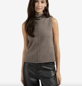 Yaya Yaya - 01000492 Cable High Neck chandail sans manche FW25