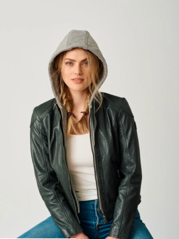 Mauritius Allice Veste en Cuir à Capuche
