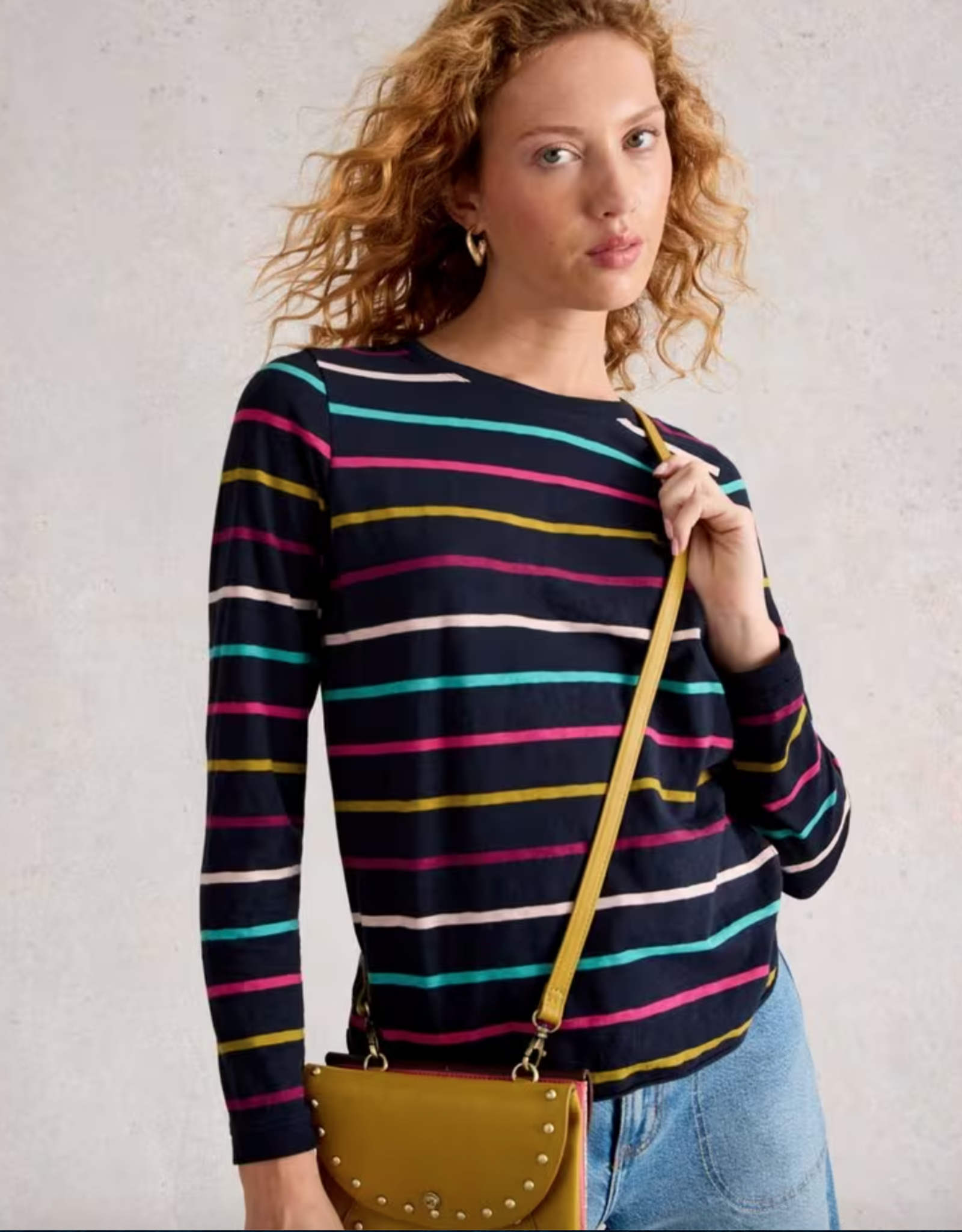 White Stuff White Stuff - 444332 Clara Stripe Long Sleeve Tee FW25