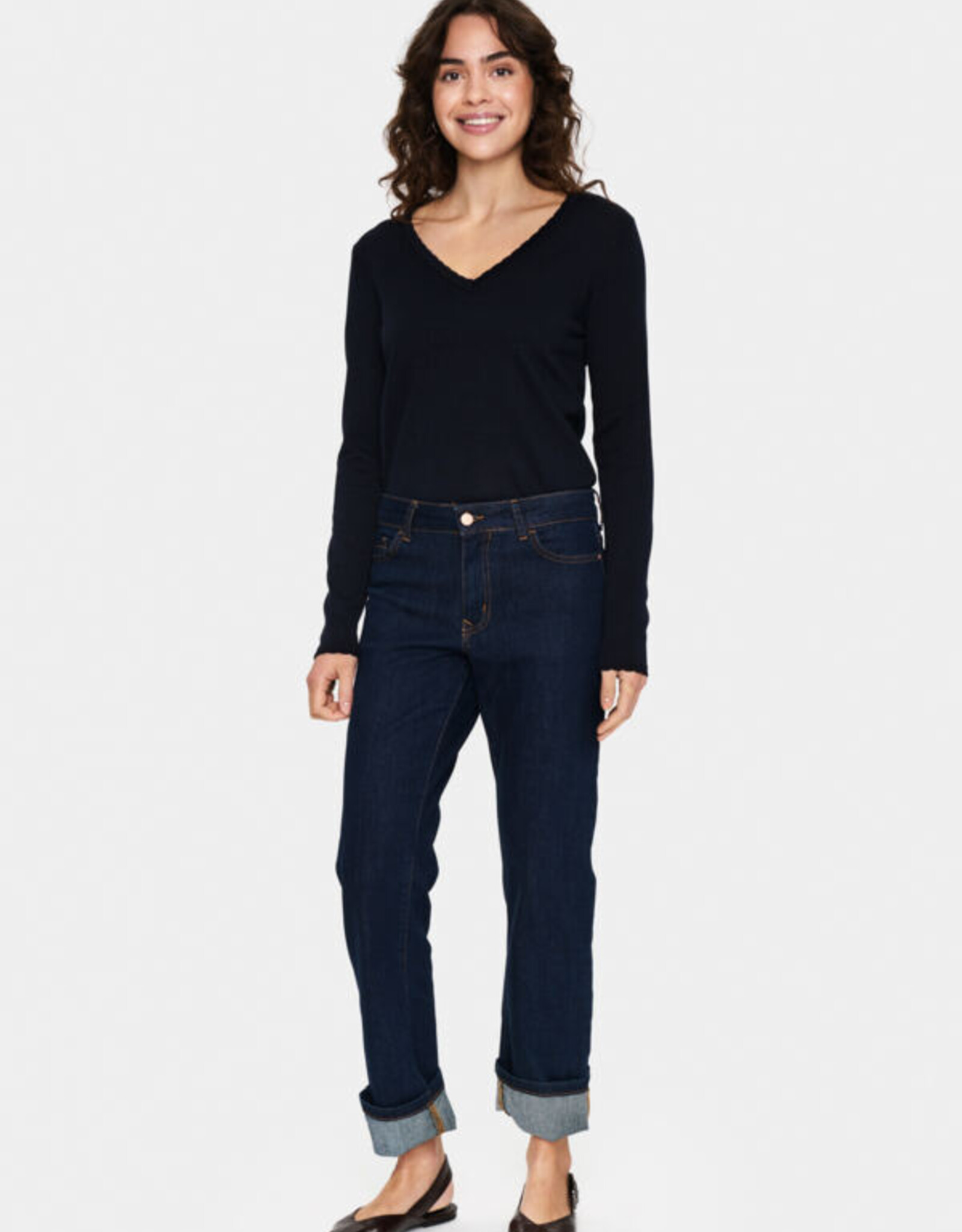 Saint-Tropez Saint Tropez - MilaSZ Long Sleeve V-Neck Chandail FW25