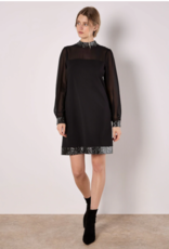 Apricot Apricot -  Robe détails Paillettes cou manches longues FW25