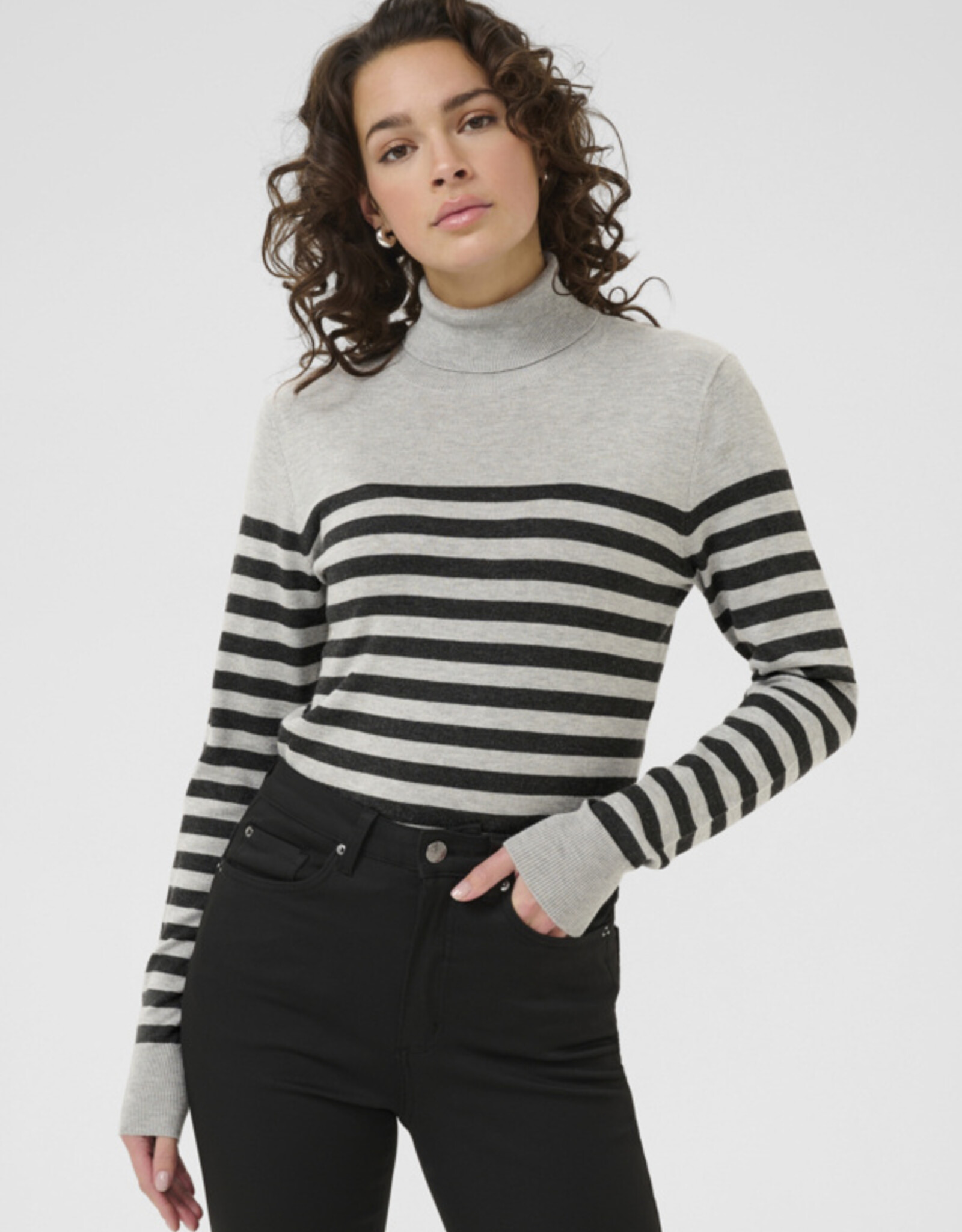 Kaffé Kaffe - KAlizza Striped Col roulé FW25