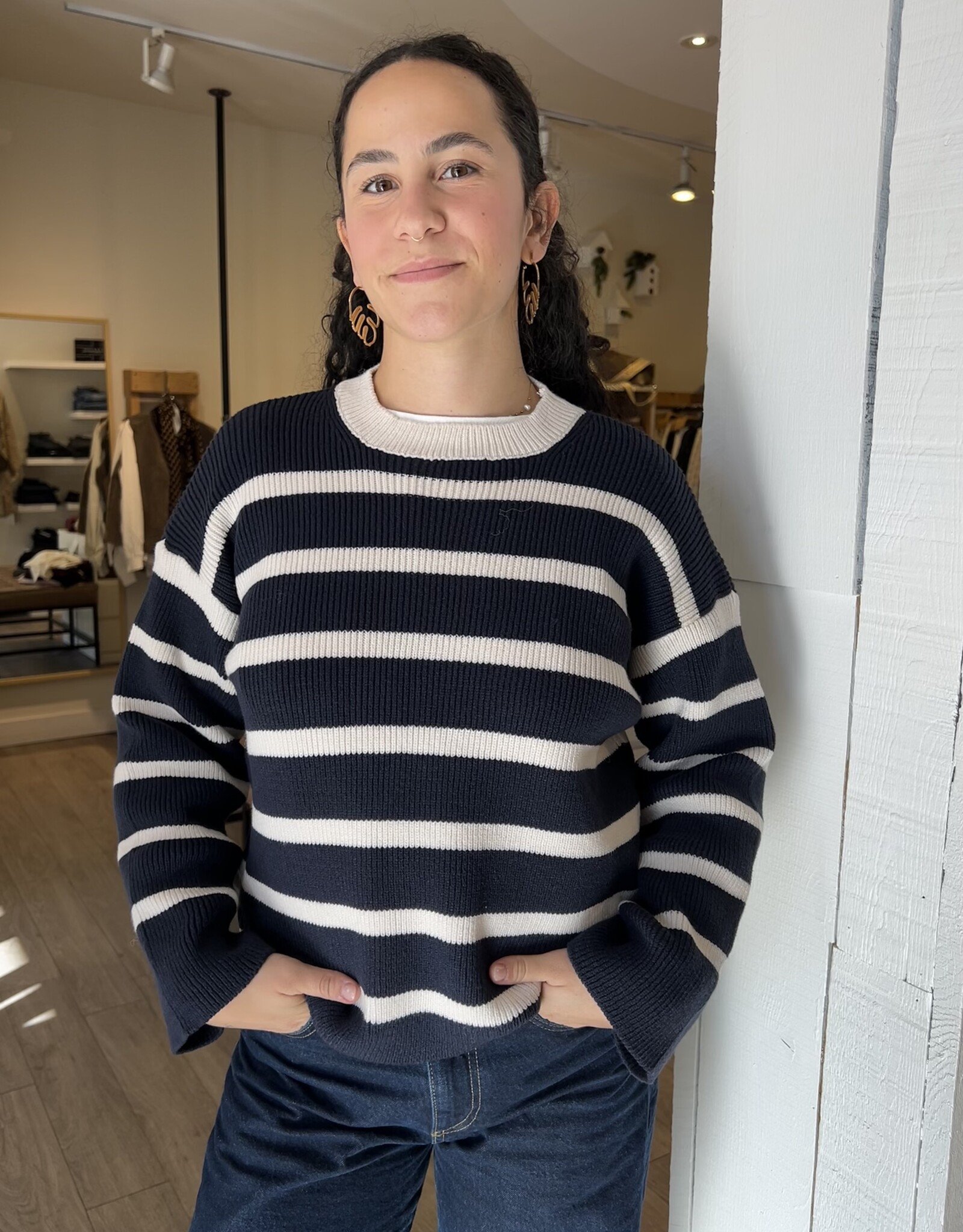 Pistache Pistache - Y-9375 Striped Crewneck FW25