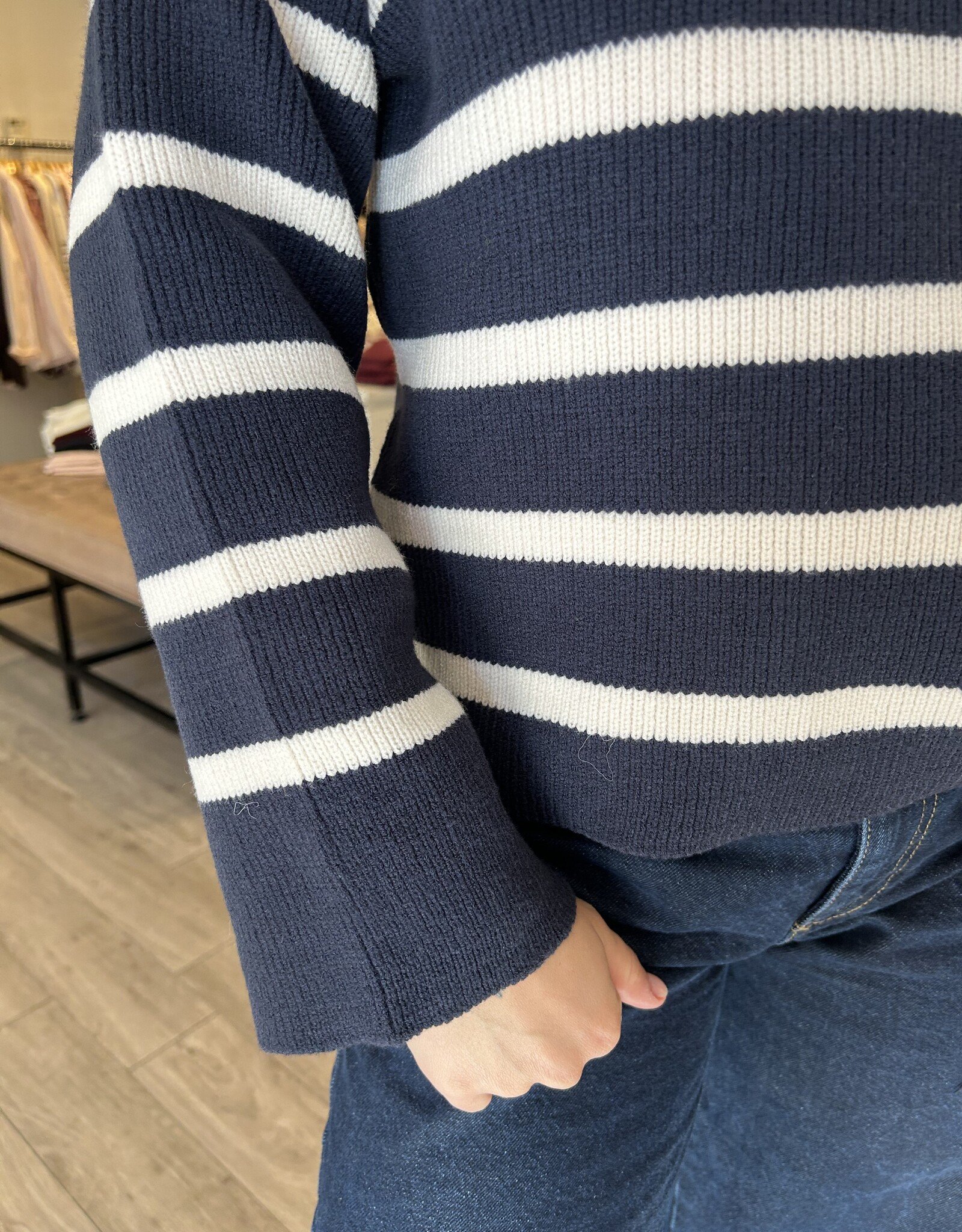 Pistache Pistache - Y-9375 Striped Crewneck FW25