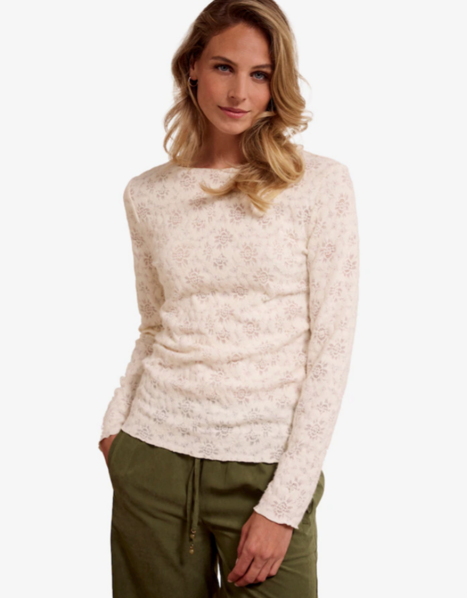 Tramontana Tramontana- Brushed Stretch lace top FW25