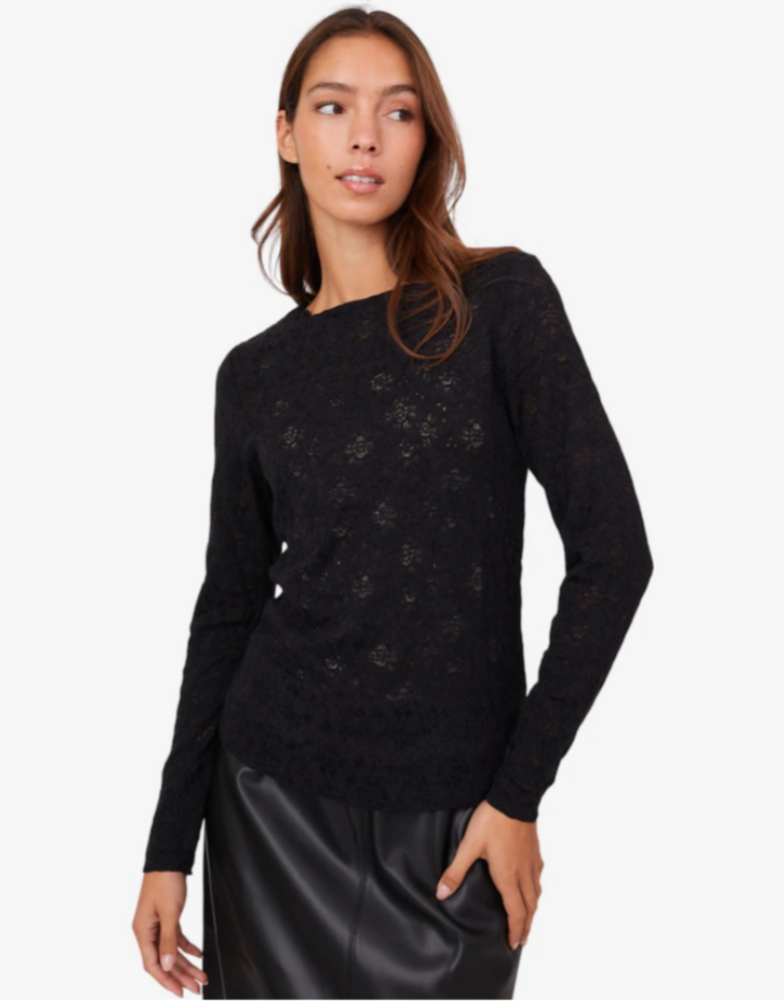 Tramontana Tramontana- Brushed Stretch lace top FW25