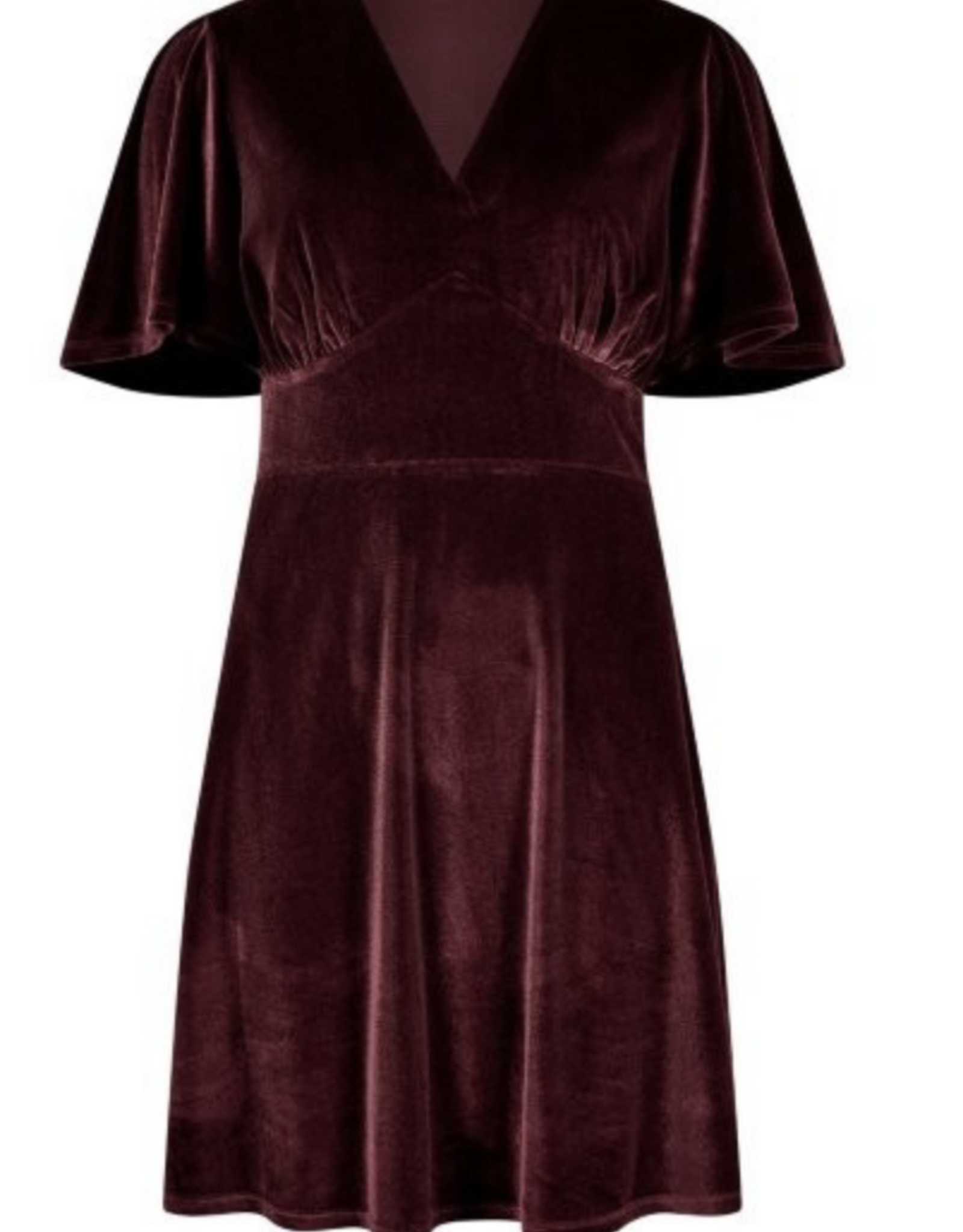 Apricot Apricot - Velvet Crew Neck Empire Mini Dress FW25